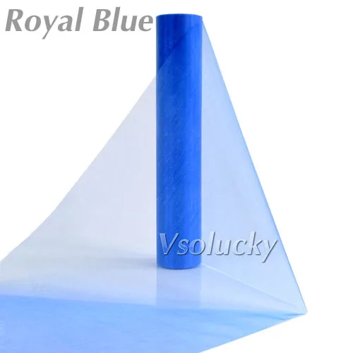 25M x 29CM Royal Blue Sheer Organza Roll Fabric DIY Wedding Party Chair Sash Bows Table Runner Swag Decor Hot Sale