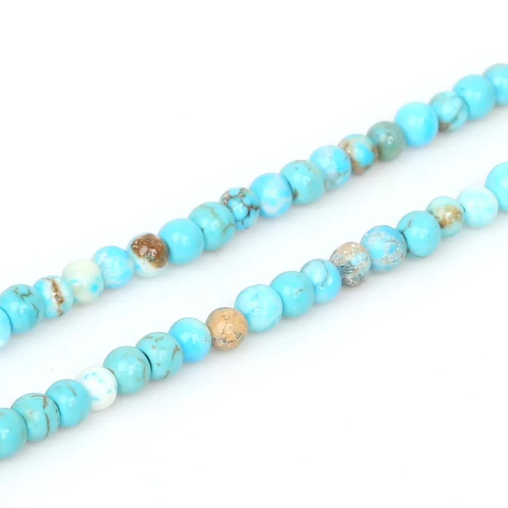 Picture 4: Pick Size 4 6 8 10mm Natural Stone Beads Blue Turquoises White Howlite Round Loose Beads For Bracelet Jewelry Making