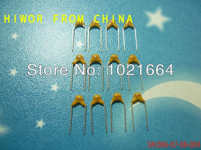 

(1000pcs/lot) 0.68uF 684 50V Leaded Multilayer/Monolithic Ceramic Capacitor, pitch:5.08MM, TOL:20%