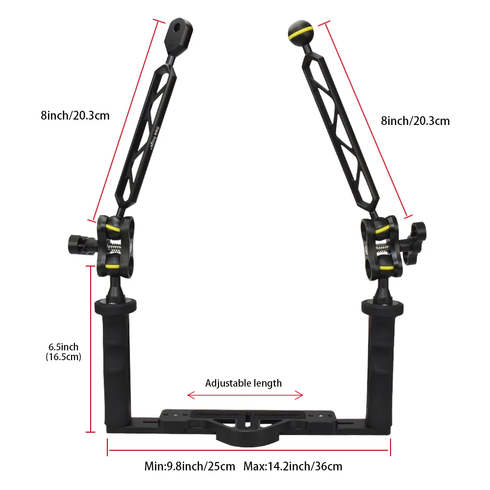 Dual Handle Aluminum Alloy Underwater Camera Housing Tray Stabilizer With Floating Arms FlashLight Support Diving Photograph DEC