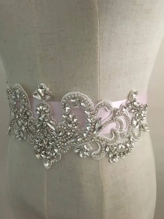 1 Piece Rhinestone Crystal Bodice Applique For Wedding Dress, Bridal Supplies