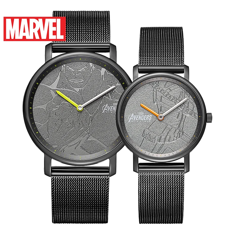 Marvel For Mens Watch Avengers Hulk Black Widow Unisex Thin Japan Quartz WristWatch Stainless Steel New Couple Relogio Masculino