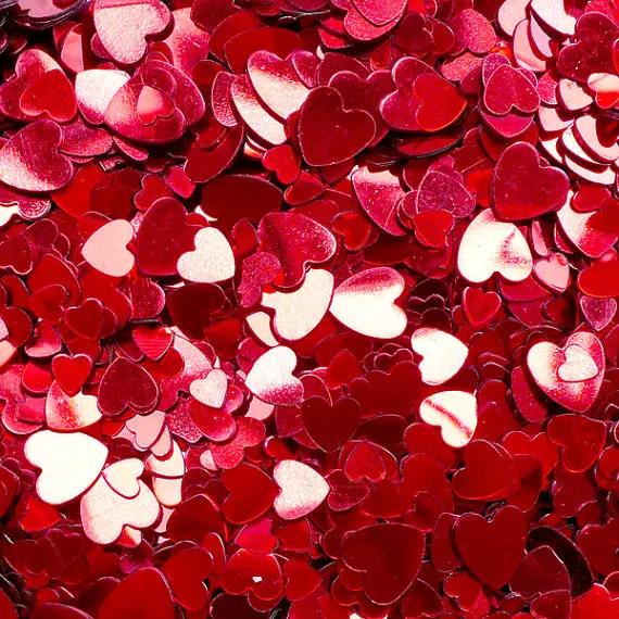 200gram Red Heart Sequin/Small Heart Confetti/Heart Sprinkles/Heart Glitter/Fake Toppings 6mm Wedding