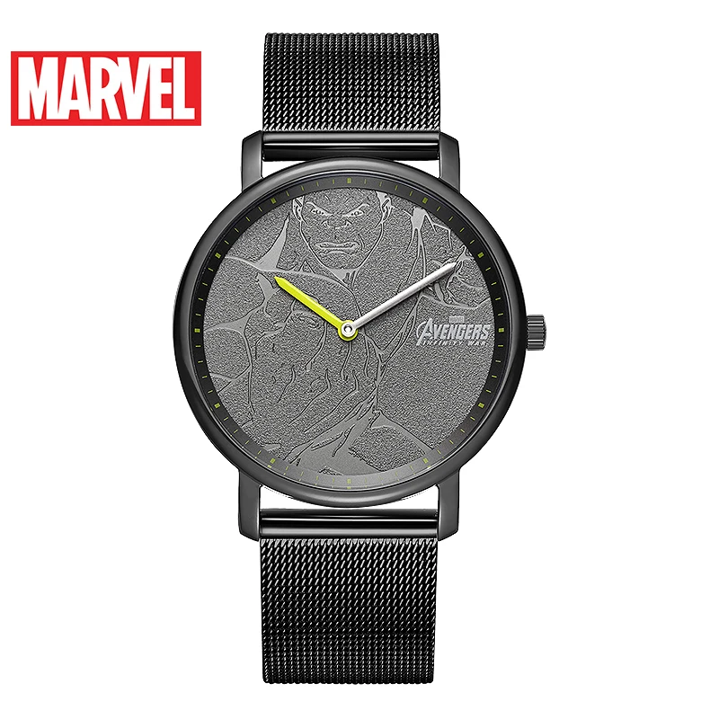 Marvel For Mens Watch Avengers Hulk Black Widow Unisex Thin Japan Quartz WristWatch Stainless Steel New Couple Relogio Masculino