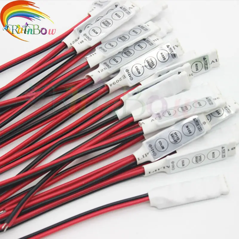 10PCS 12V 6A 3 Keys Mini Controller Dimmer for 5050 3528 RGB LED Strip Light 19 Dynamic Modes and 20 Static Color Free Shipping