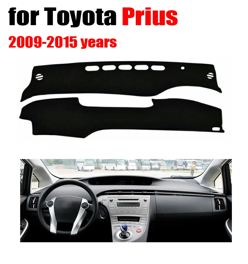 לוח המחוונים המכונית פוירידה מחצלת עבור toyota prus 2009-2015 שנים שמאל כונן יד דסאט מחצלת מכסה מדבקות לוח מחוונים