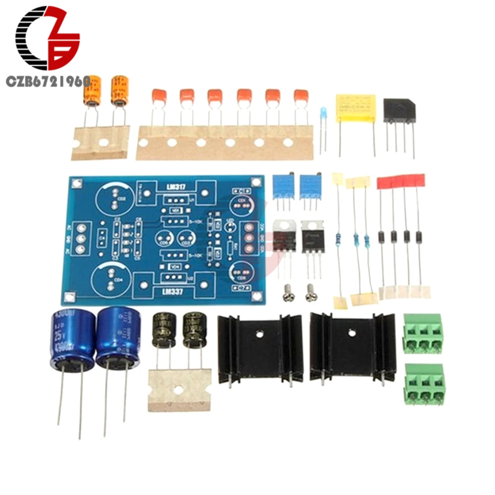 LM317 LM337 Regolabile Alimentazione Filtraggio Kit FAI DA TE AC/DC Regolatore di Tensione