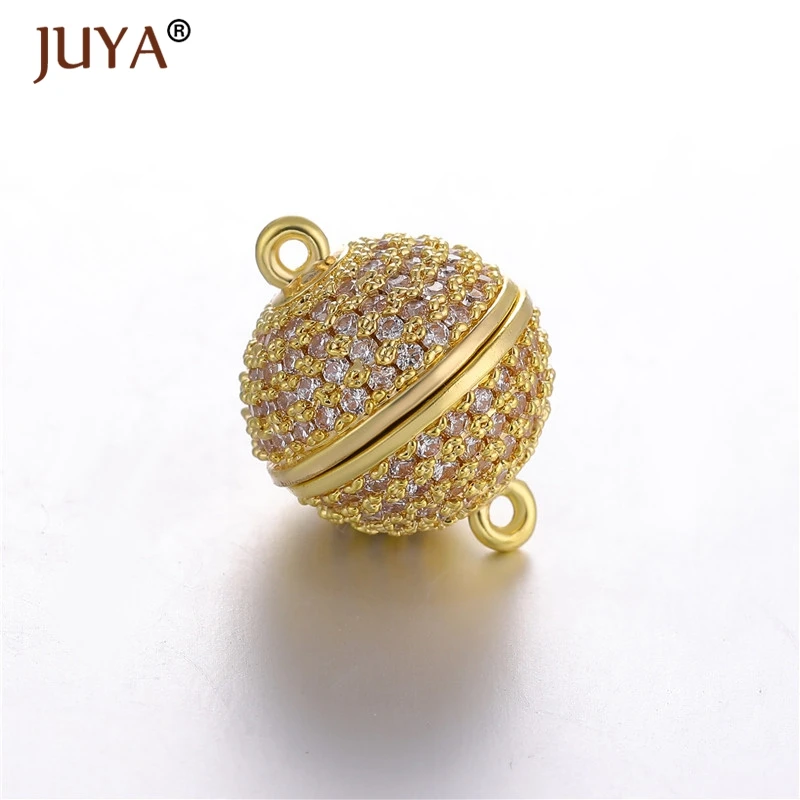 Jewellery Making Supplies 5 pieces Wholesale Luxury AAA Zircon Rhinestone Ball Magnetic Clasps Hooks For Necklace Bracelet