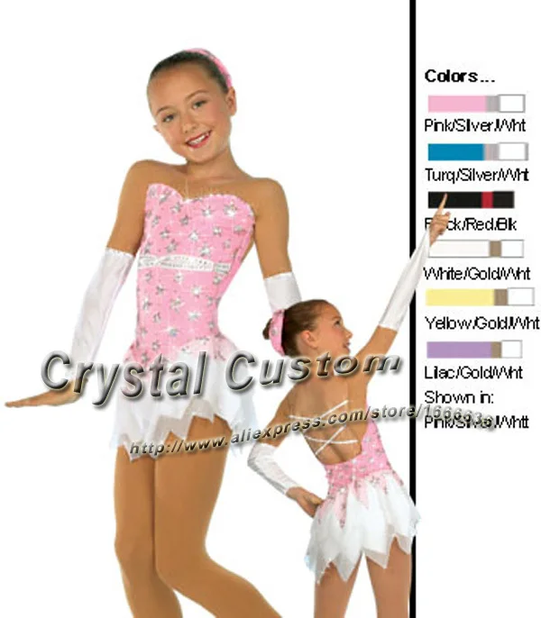 

Beautiful Girls Ice Skating Dresses With Spandex Graceful New Brand Figure Skating Competition Dress Custom DR2677