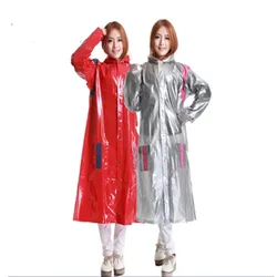 Women's Trench Coat Long Red Silver Thick  Super Big Trench Rain Coat Travel Winter  Camping Rain Poncho Chubasquero Mujer