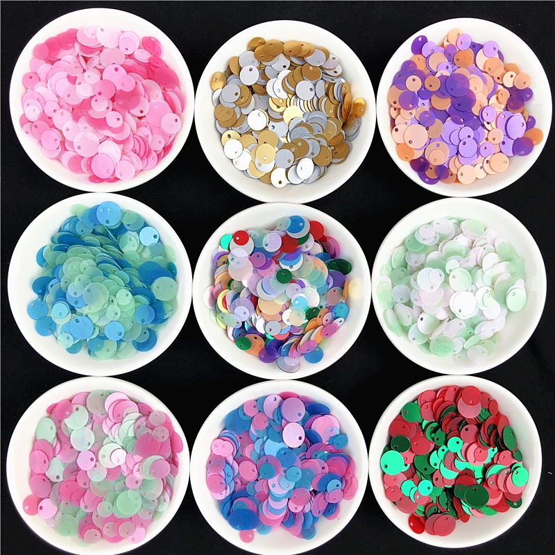 600pcs Matte Glitter Sequin Formato Della Miscela 6 millimetri 8 millimetri 10 millimetri Colorful Rotonda forma Sciolto paillettes Mestiere di