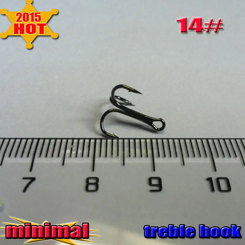 Treble Fishing Hooks  Barble Hook Round Bend High Quality 14# 50pcs  high-carbon steel