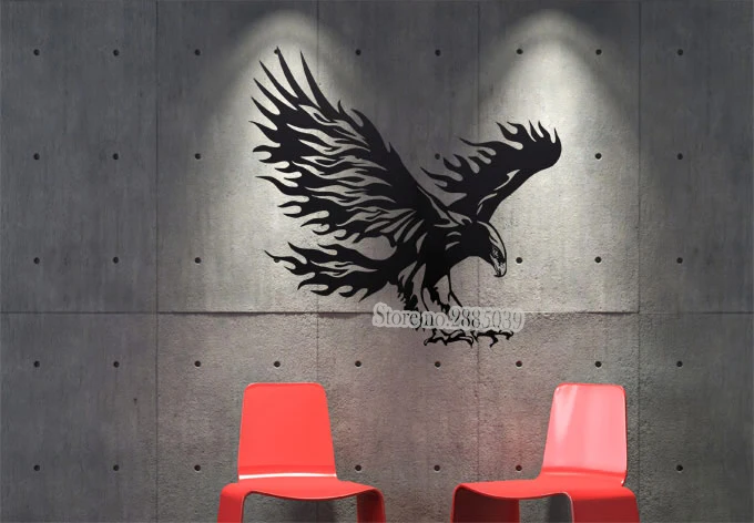 The majestic Hawk Decals Vinyl Living Room Interior Ornament Wall Tattoo Eagle TV Background Decor Art Vinilos Paredes LA367