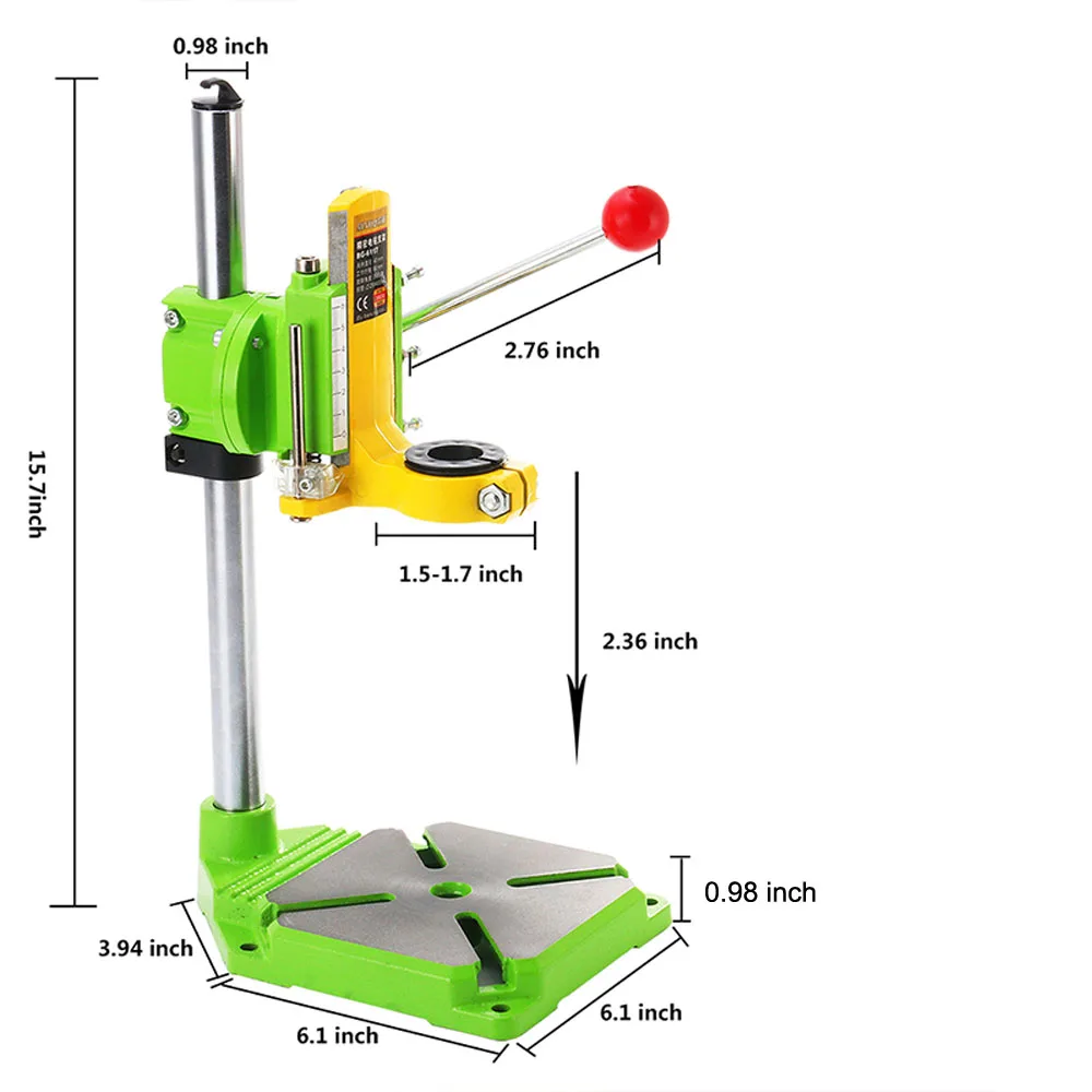 AMYAMY Stand for drill 90 Angle Collet rotate Drill stand Iron Base Drilling stand holder guide Collet Dia 38 43mm