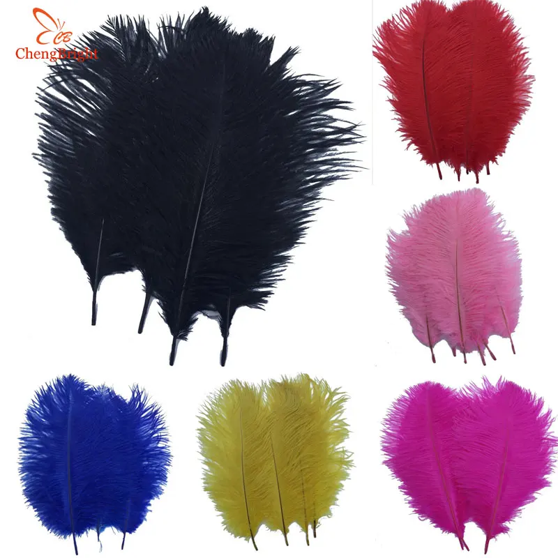 

CHENGBRIGHT Cheap 500 Pcs 15-20CM Colored Ostrich Feathers For DIY Jewelry Craft Making Wedding Party Decor Wedding Decoration