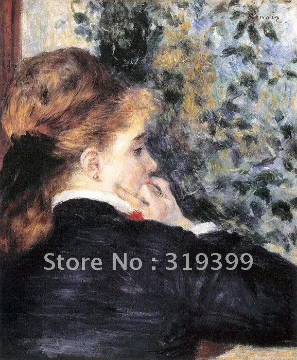 

Oil Painting Reproduction on linen canvas,pensive by Pierre auguste renoir,Free Fedex Shipping,handmade,Museum quality