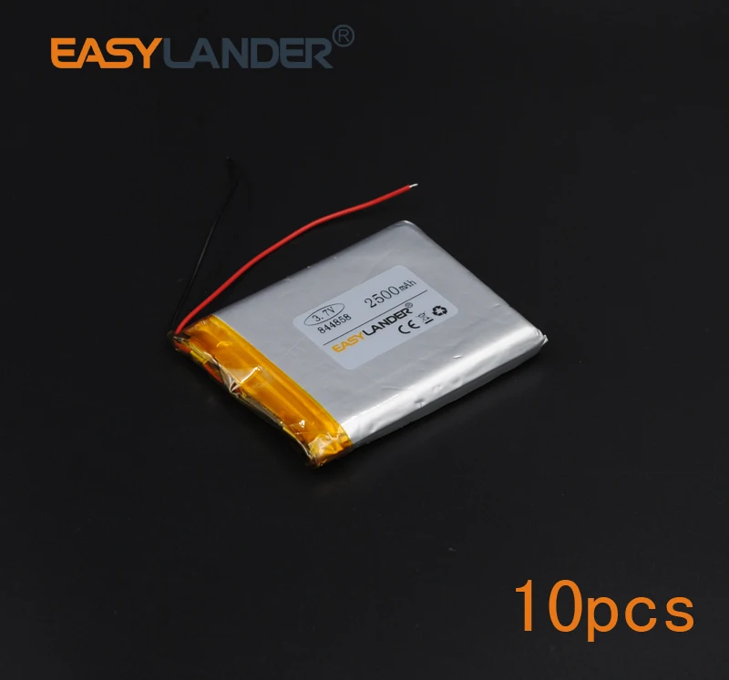 

10pcs/Lot 3.7V 2500mAh 844858 Rechargeable li Polymer Li-ion Battery For mouse recorder speaker RC Tachograph headephone Remote