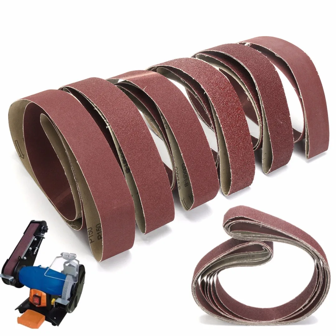 

6pcs/set 1800mm*50mm Sanding Belts 36/40/60/80/120/150 Grit Sander File Polishing Set