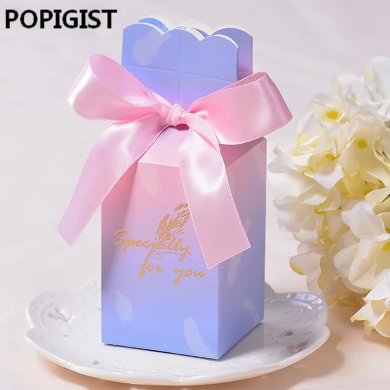 

Wedding Favor Creative Purple Wedding Favors Candy Boxes Party Return Gift Box Bomboniera Giveaways Boxes 100pcs