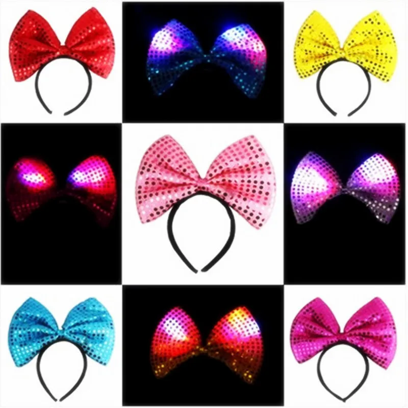 

New 20pcs flashing LED flashing headdress party decoration lamp headdress minnie led butterfly headband luminous bow tie