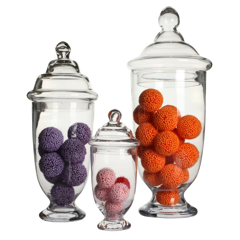 Transparent Glass dust-proof dessert candy jars  Glass bottles Crafts creative candy jars tea caddy Boxes storage jar