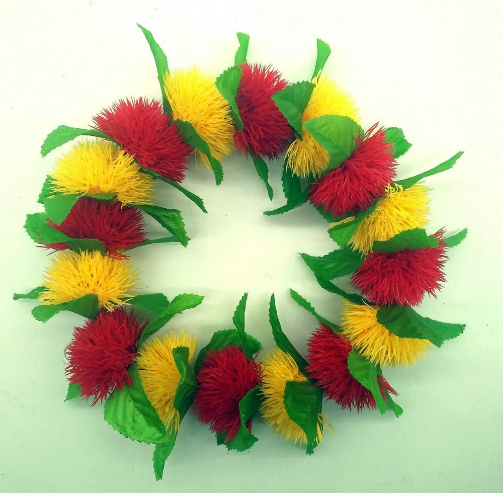 CH0337B 50pcs/ lot 50CM Plastic Lehua Elastic Headband Women wear hair accessories Hawaii  flower Summer  Party