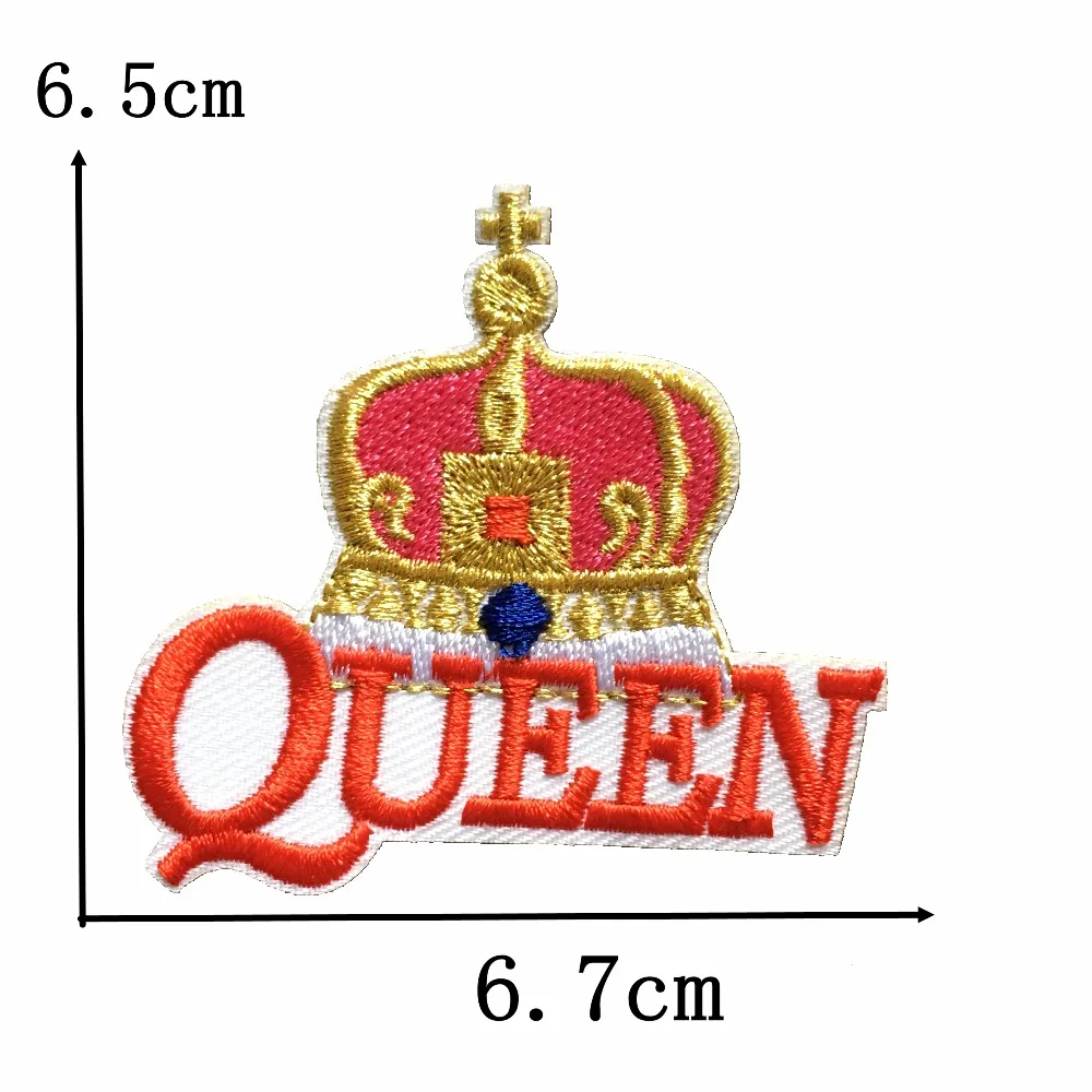 New Arrival QUEEN Crown Embroidery Patches for Clothes Iron on Appliqued Patch DIY Sewing Stickers Girl's Embroidered Appliques