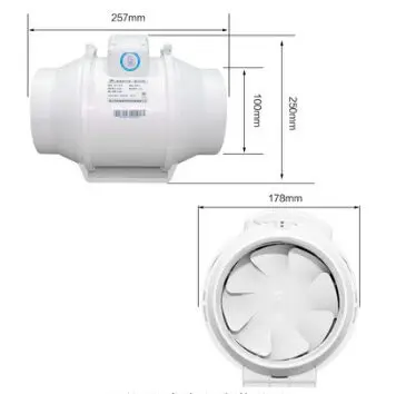 مروحة عادم مضمنة ، أنبوب تهوية سقف بلاستيكي 4 بوصة ، 220 فولت ، للحمام