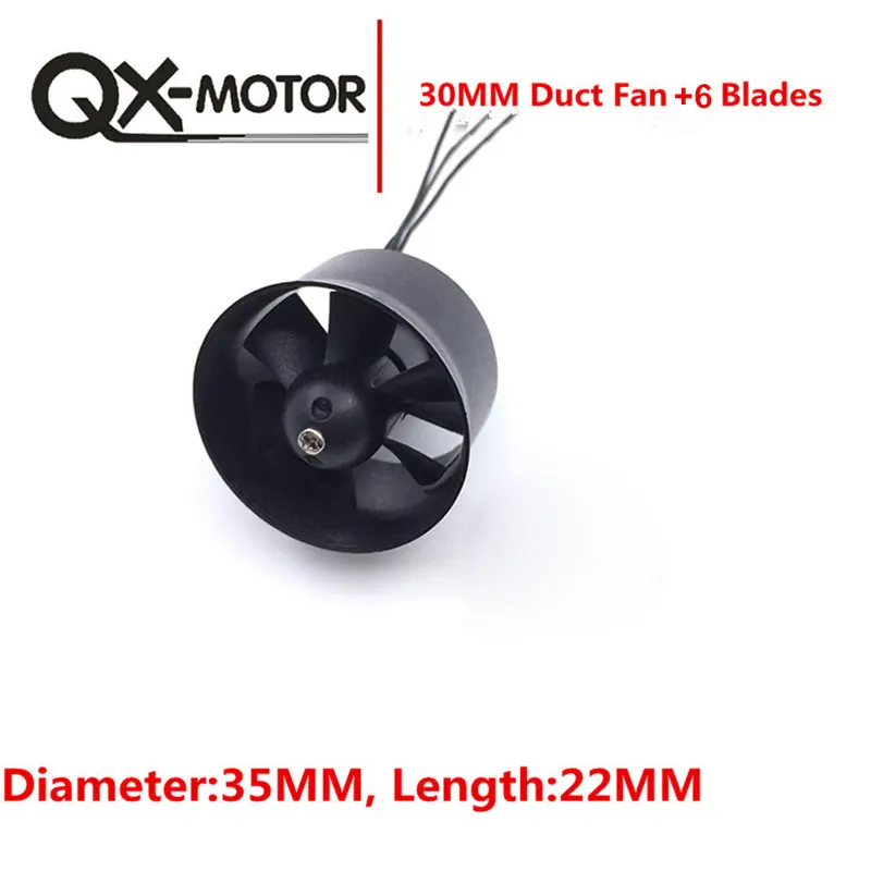 QX-MOTOR EDF da 30 mm con ventola intubata a 6 pale senza motore per aereo RC