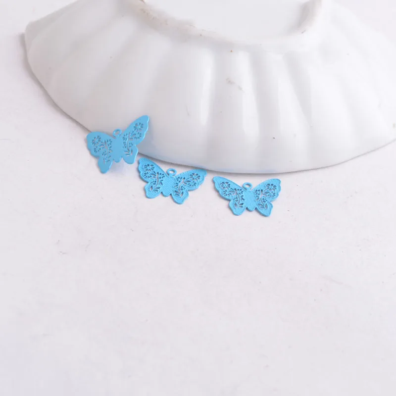 100 Stück AC2861 12mm*14mm Schmetterlings-Anhänger, bemalte Tier- und Schmetterlings-Charms – Detail 12