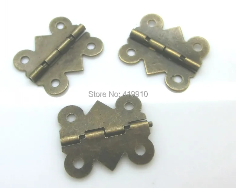 Free Shipping-50pcs Antique Bronze 4 Holes Door Butt Hinges 20x24mm,Wide Size:19mm-20mm J1245