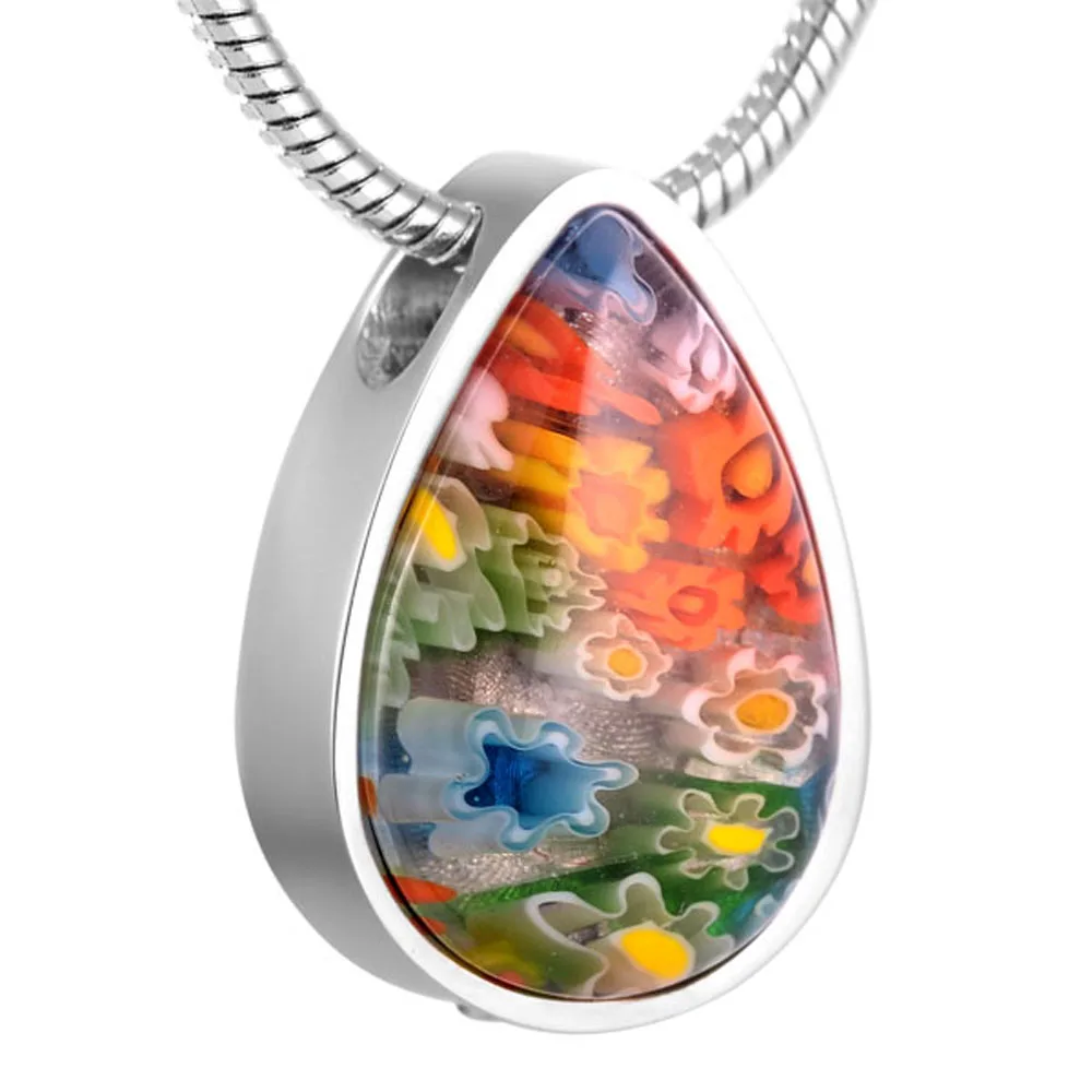 

IJD8476 Beautiful Murano Stone Suspension Necklace Urn Ash Pendant Urn Cremation Jewelry
