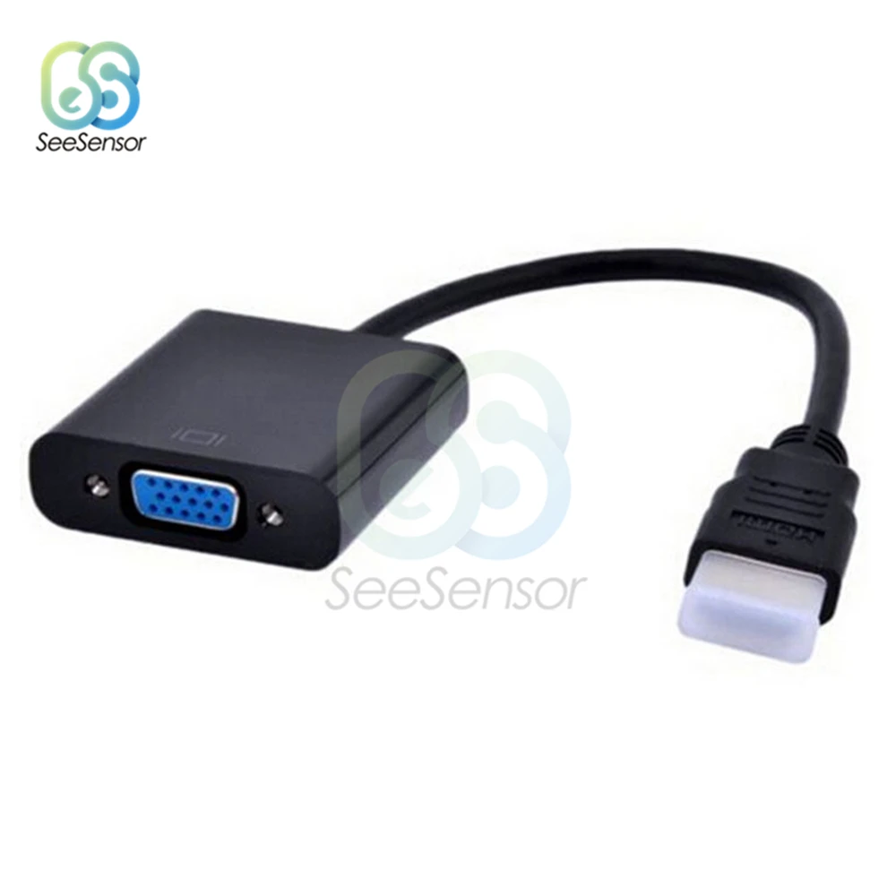 HDMI-compatible to VGA Adapter Male To Famale Converter Adapter 1080P Digital to Analog Video Audio For PC Laptop Tablet