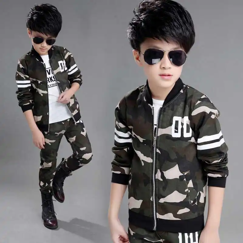 Children's Camouflage Suit 2023 Spring Autumn New Boys Cotton Sportswear Clothing Sets Army Uniform Kids Military Clothes X155