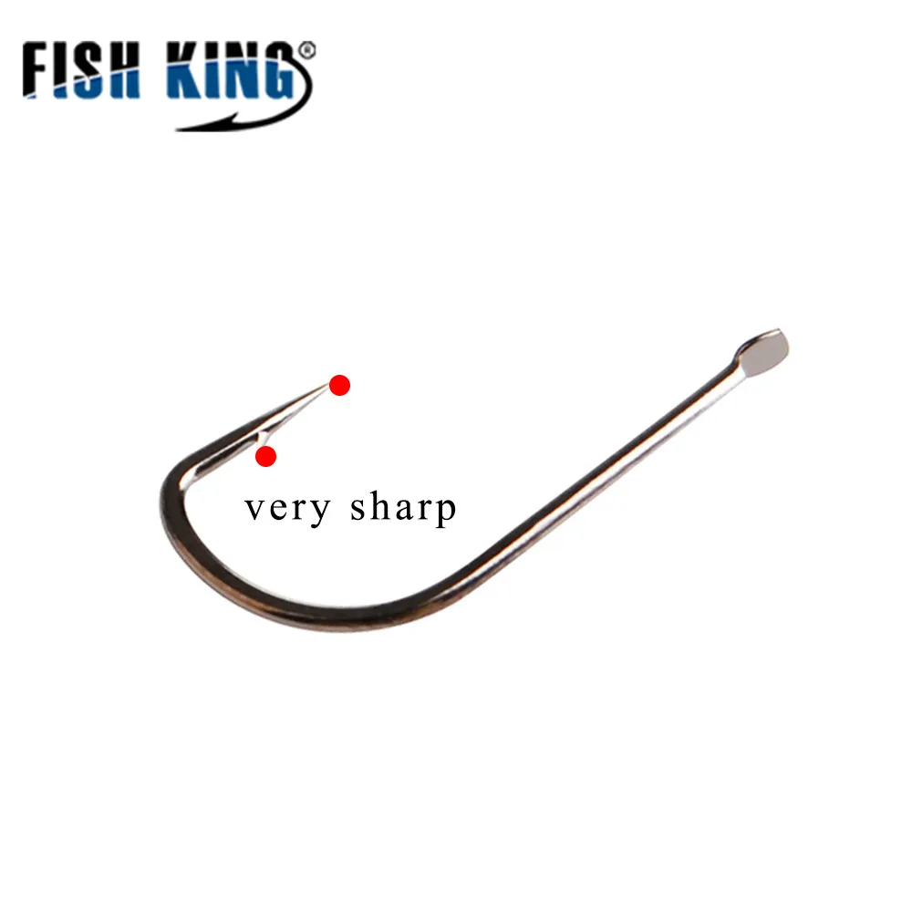 FISH KING Hand Fishing Hooks High Carbon Steel Fishing Hook Carp Fishing Accessories Soft Lure Jig Head AD Sharp Baits Pesca