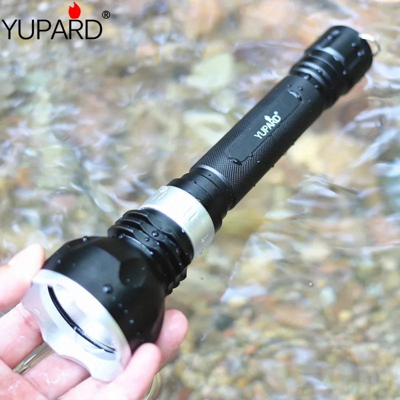 YUPARD XM-L2 LED  waterproof underwater diver diving T6 LED flashlight torch light rechargeable defense camping outdoor lamp