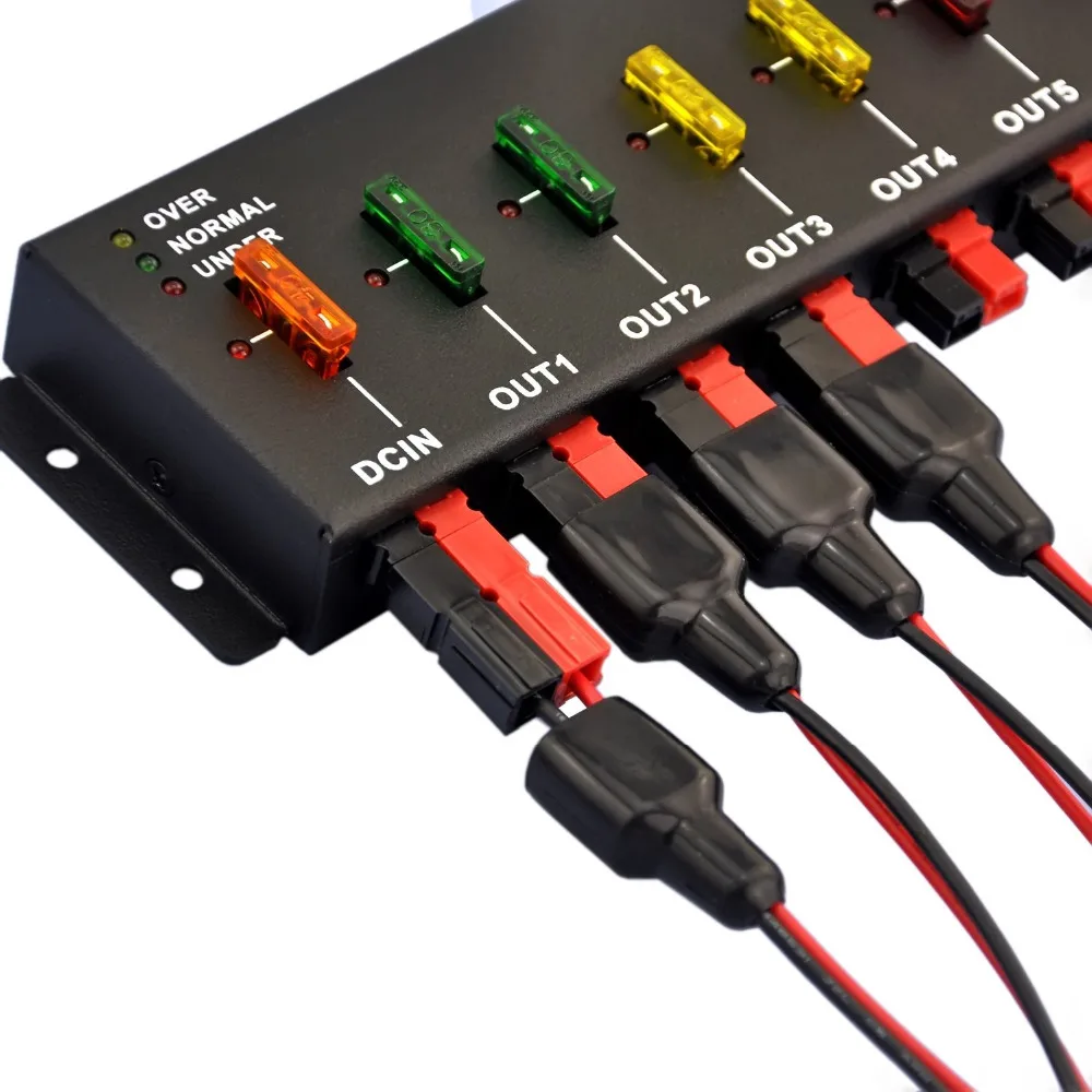 Chunzehui F-1008 Horizontal 9 Port 40A Connector Power Splitter Distributor Source Strip, 1 Input and 8 Output.