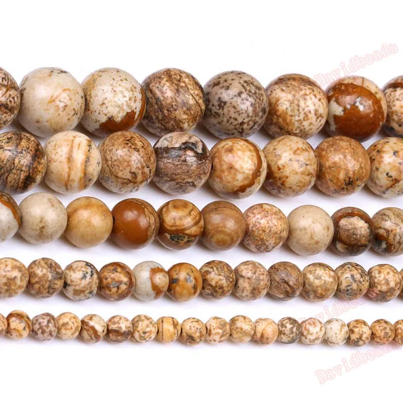 spedizione gratuita in pietra naturale picture jaspers rotonda beads 4 6 8 10 12 mm scegli la tua taglia per monili che fanno