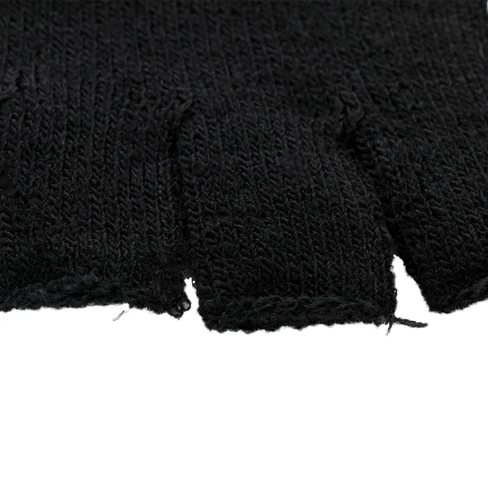 New Men Black Knitted Fingerless Gloves Autumn Winter Outdoor Stretch Elastic Warm Half Finger Cycling Gloves