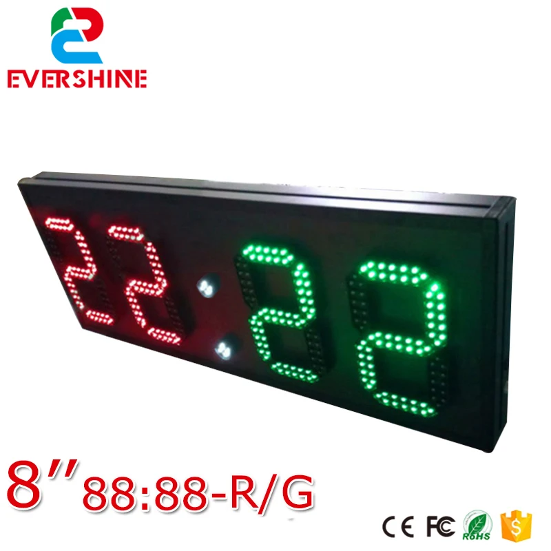 

2-digit red modules and 2-digit green modules 8inch format 88:88 led digit led sign use for scoreboard