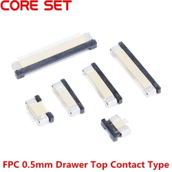 10PCS/Lot FPC Connector Socket FPC 0.5mm Drawer Top Contact Type 4P 6P 8P 10P 12P 14P 16P 18P 20P 24P 26P 30P 32P 34P 40P