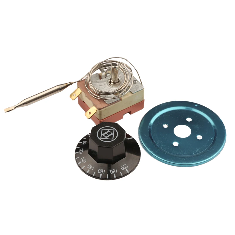 60-200 Celsius 2-pin Capillary Adjustable Temperature Control Switch - Dial Thermostat for Oven Heater Refrigerator