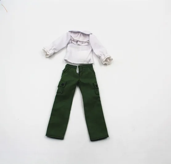 

Blygirl Blyth doll White Shirt Army Green Pants Casual Fashion Set for 1/6 Dolls Blyth doll