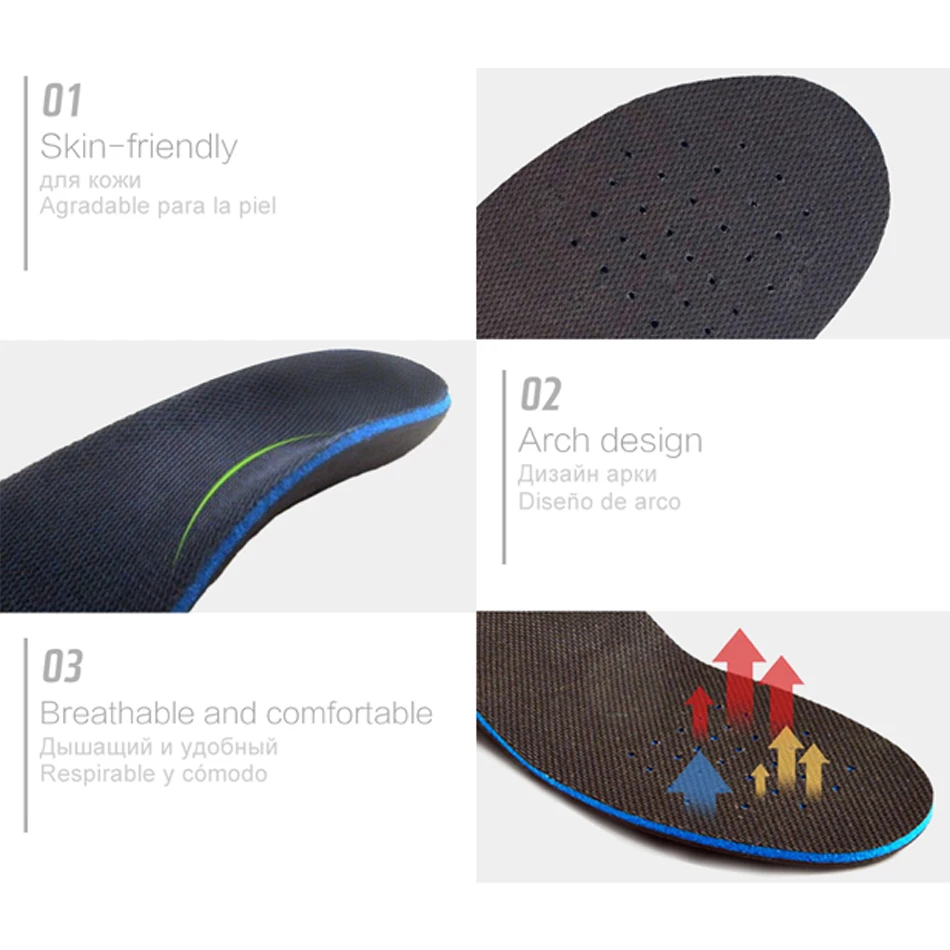 Premium EVA Orthopedic Insole For Severe Flat Foot Hard Arch Support Speciality Orthotic Valgus Shoe Insole Padded Insoles