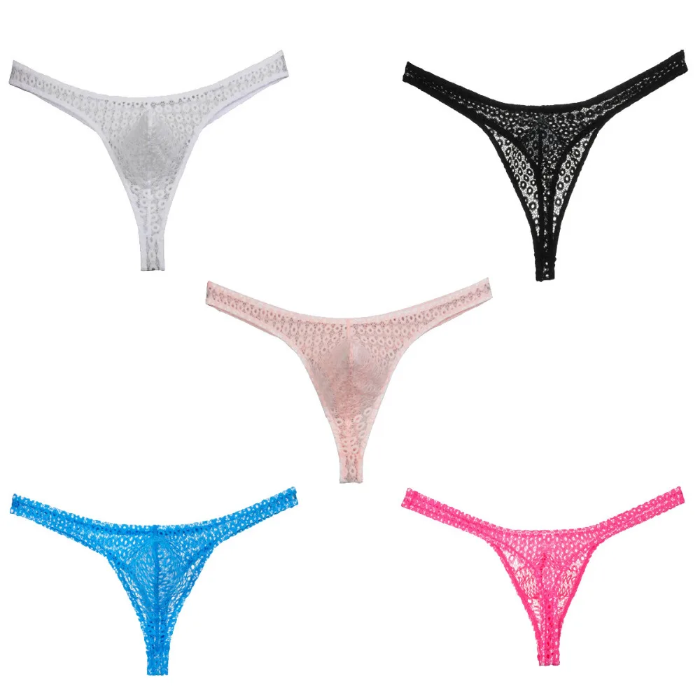 

Sexy Lace Bikini Men's Thongs Fashion G-Strings See-Through Male Thong Underwear Men Jockstrap Tanga Gay Underpants