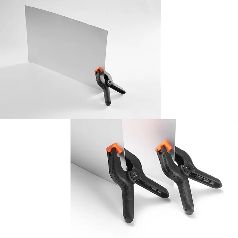 Abrazaderas de resorte de nailon ajustables fuertes para estudio de fotografía, accesorios de fondo, Clip fijo, 2/3/4 pulgadas, 4 piezas