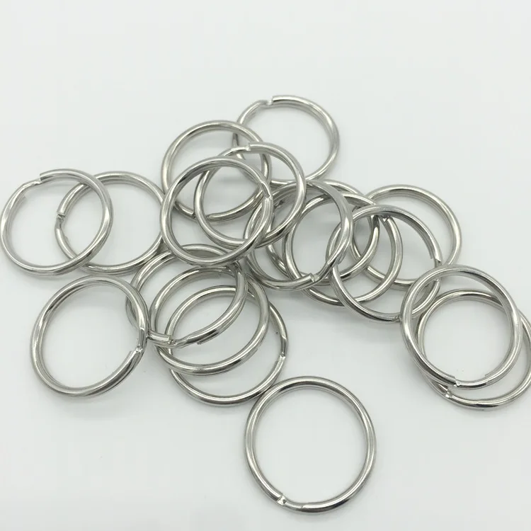 20pcs KeyRing Kay Chain 25mm Round Split Key Rings Keychain With Nickel Compass EDC Key Ring Keychain Connector 25mm