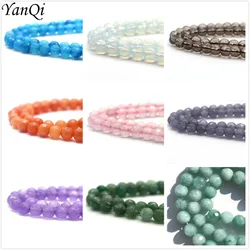 Yanqi 6mm Pink Opal Onyx Stone Beads Round Cut&Faceted Stone Beads Carnelian For Making Jewelry Diy Crafts Bracelet Accessories