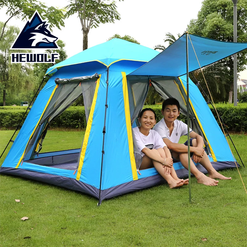 

Outdoor Tent 3-4 People Fully Automatic Tent Square Space For More Than Leisure Camping Beach Tent