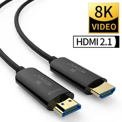 Kable światłowodowe, z wejściem HDMI, 2.1 48 gb/s o bardzo wysokiej prędkości obrotowej 8K 4K 120 60Hz UHD HDR MOSHOU łuku CEC